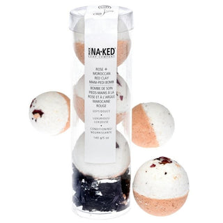 Buck Naked Soap Mani-Pedi Bomb Rose+Moroccan Red Clay 140g