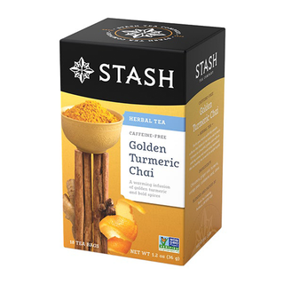 Stash Herbal Tea Golden Turmeric Chai Caffeine Free 18 Tea Bags